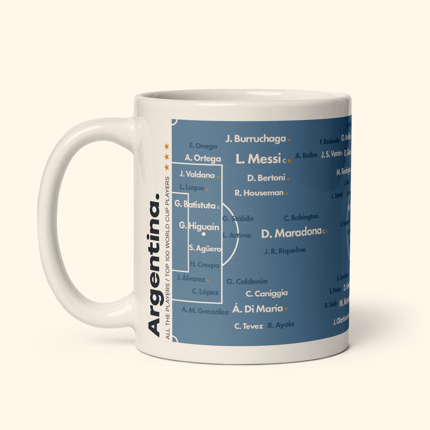 Argentina Top 100 World Cup Players 11oz Mug