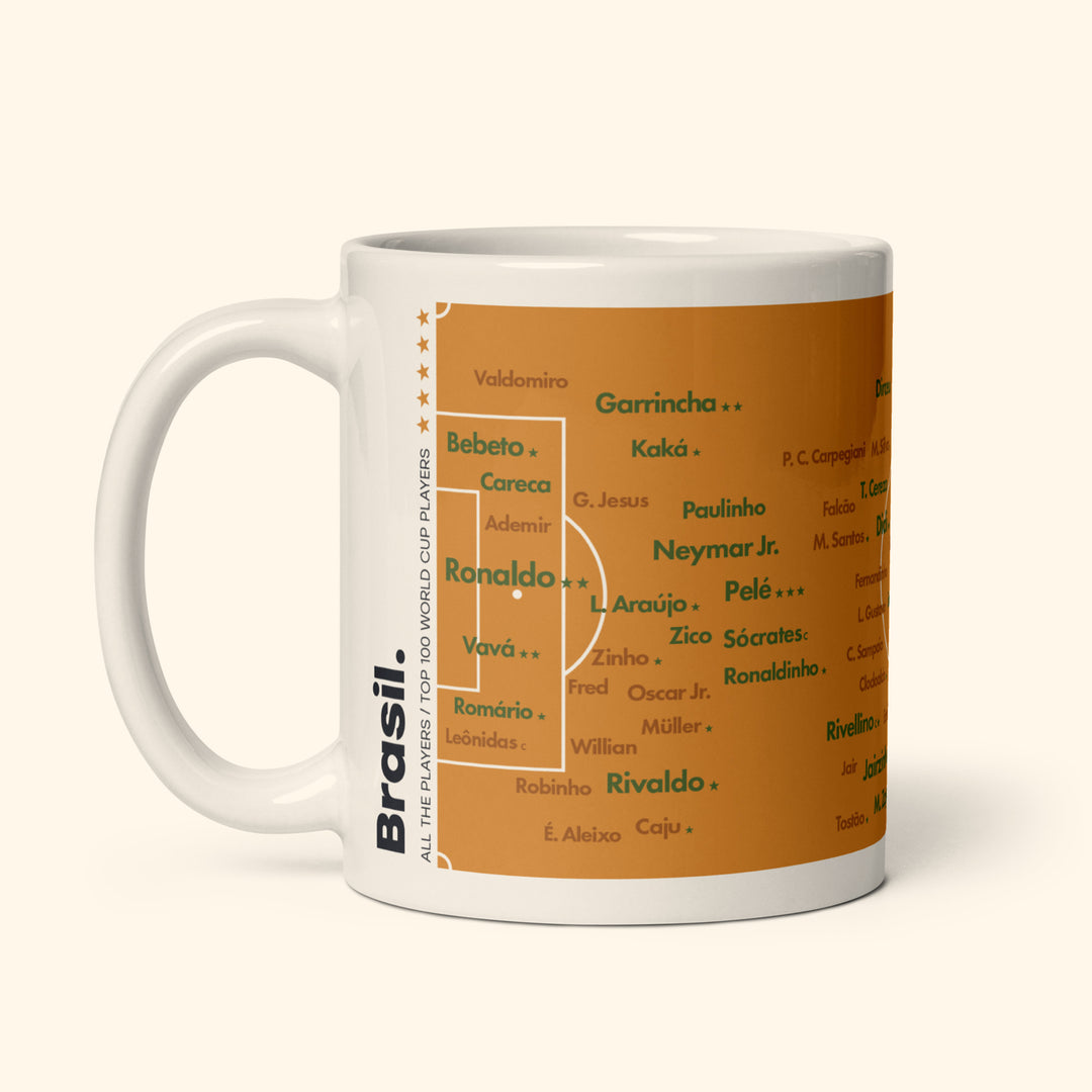 Brazil Top 100 World Cup Players 11oz Mug