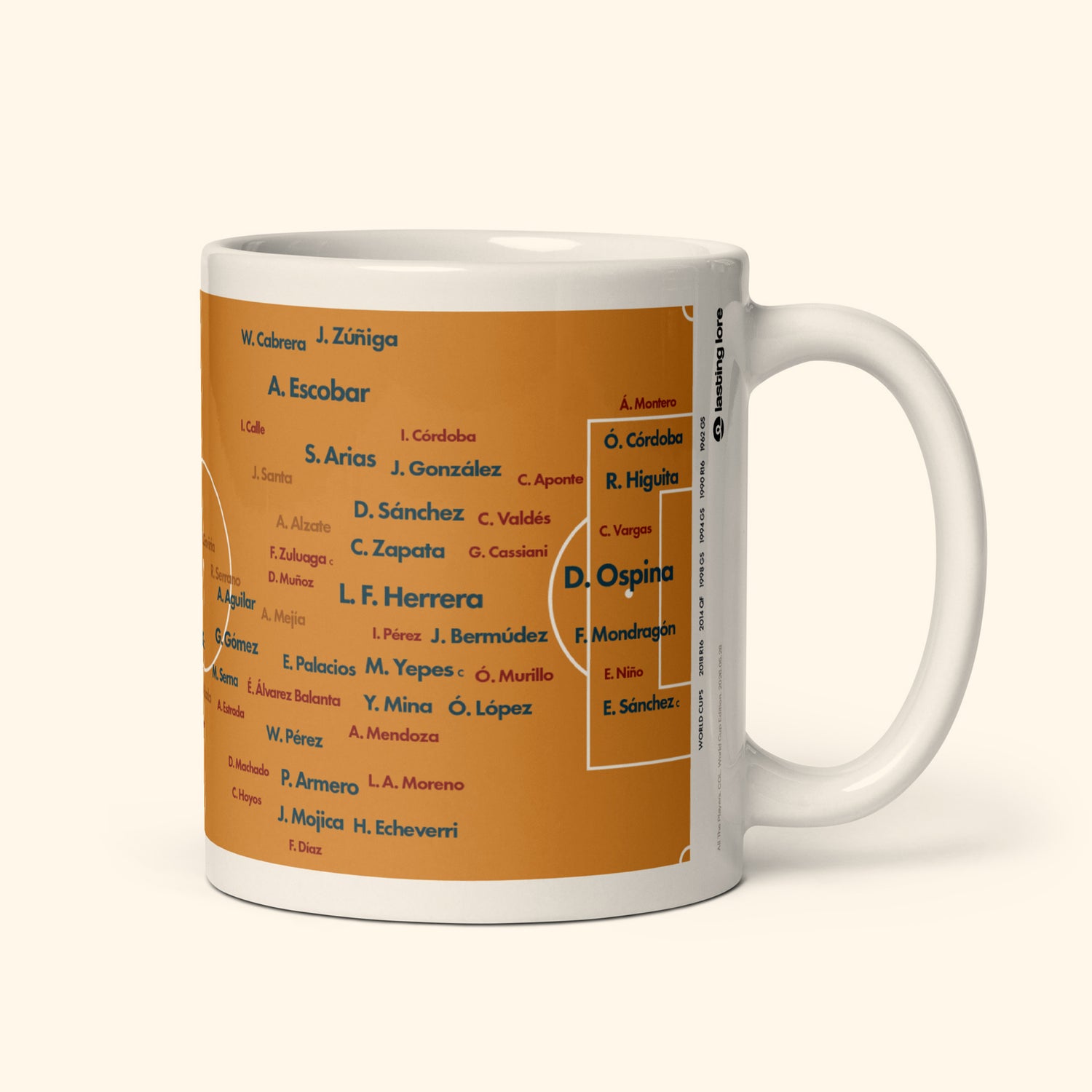 Colombia Top 100 Jugadores de la Copa Mundial Taza de 11oz