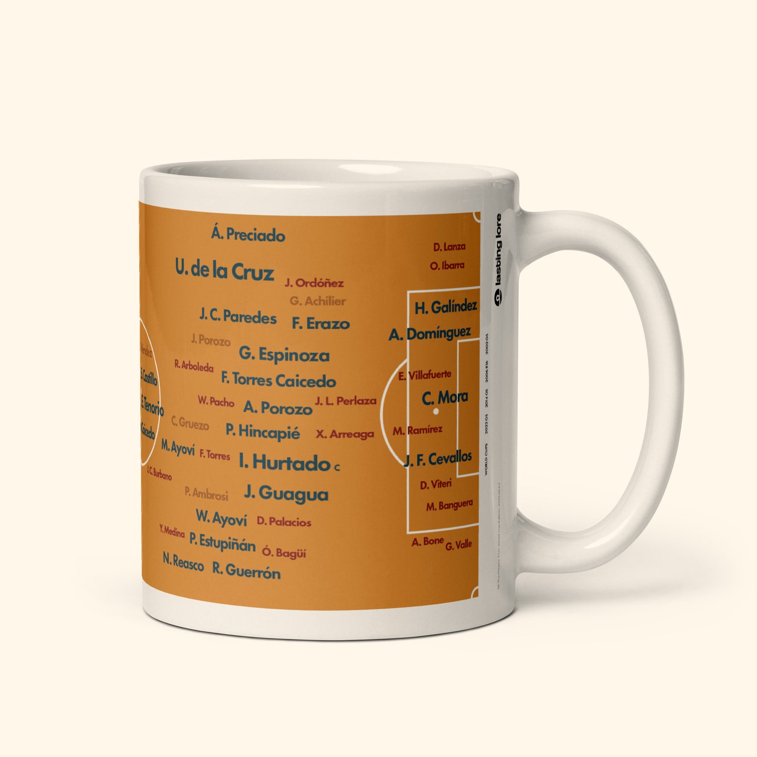 Taza de 11 oz con todos los jugadores de Ecuador