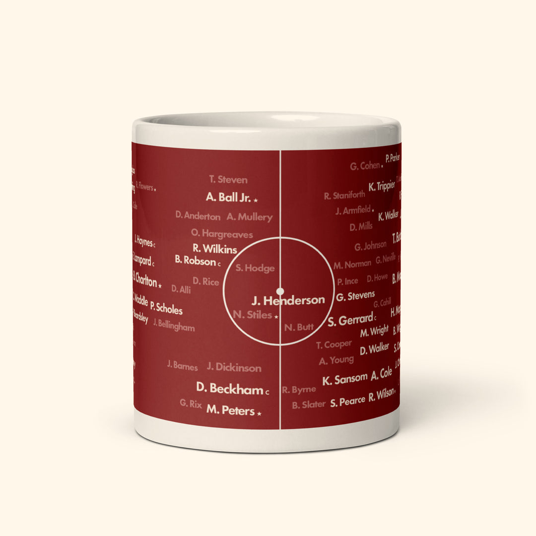 England Top 100 World Cup Players 11oz Mug