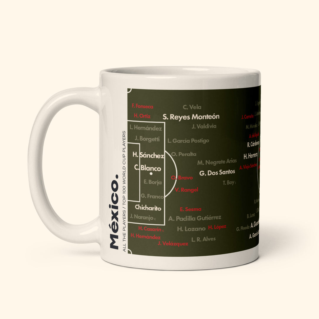 Mexico Top 100 World Cup Players 11oz Mug